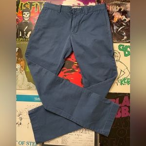Crew 484 Slim Fit light blue chino pants.